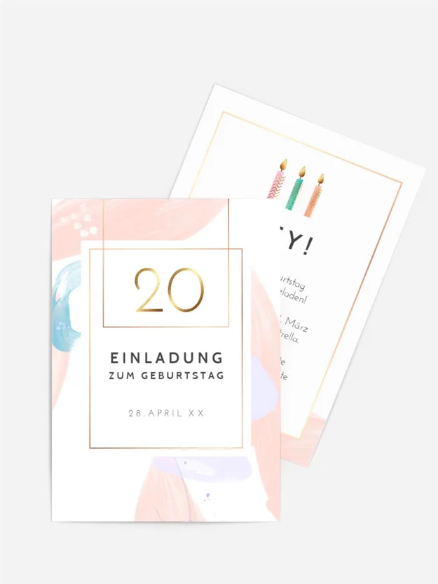 Geburtstagskarten Farbabstrich