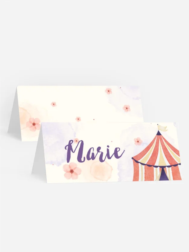 Tischkarte Geburtstag Zirkuswelt Tischkarte Geburtstag Zirkuswelt