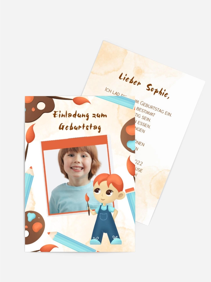 Geburtstagseinladung Künstler Glück