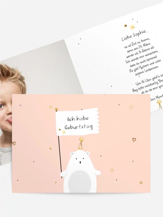 Geburtstagseinladung Eisbär