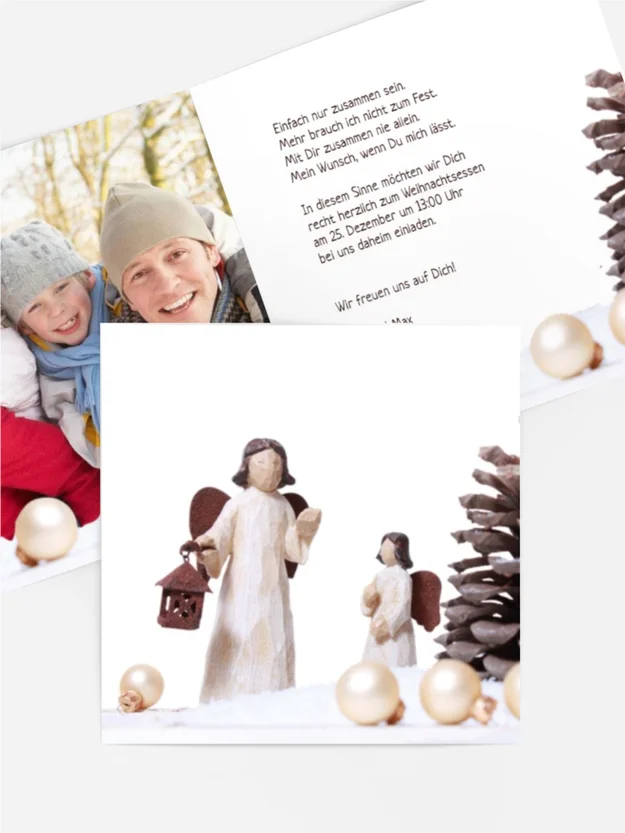 Einladungskarte Privat Weihnachtsengel