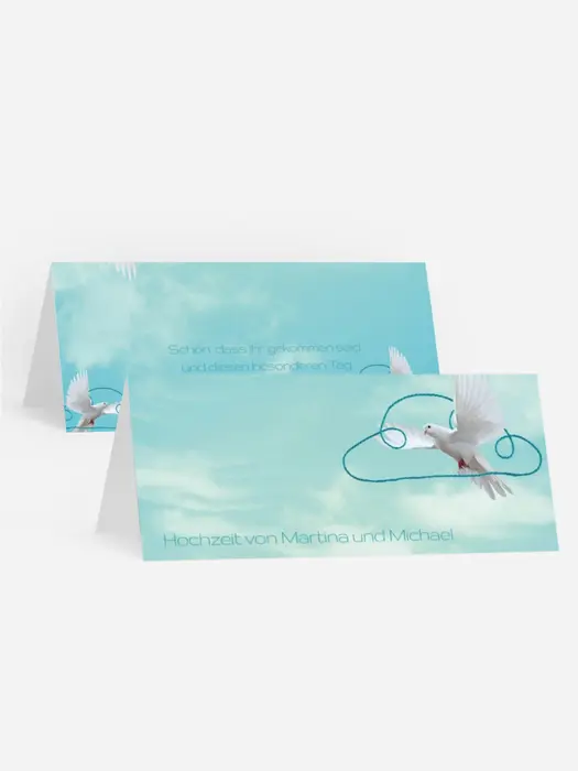 Tischkarte Hochzeit Auf Wolke sieben