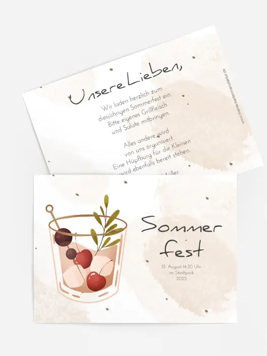 Einladung Sommerfest Cocteile zeit