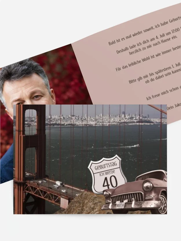 Geburtstagseinladungskarte old bridge 40 Foto Geburtstagseinladungskarte old bridge 40 Foto