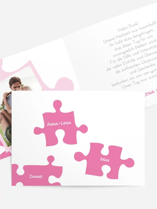 Dankeskarte Hochzeit "Puzzleteile"