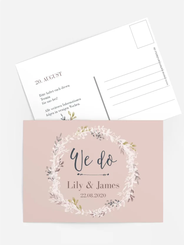 Antwortkarte Leaf Wreath