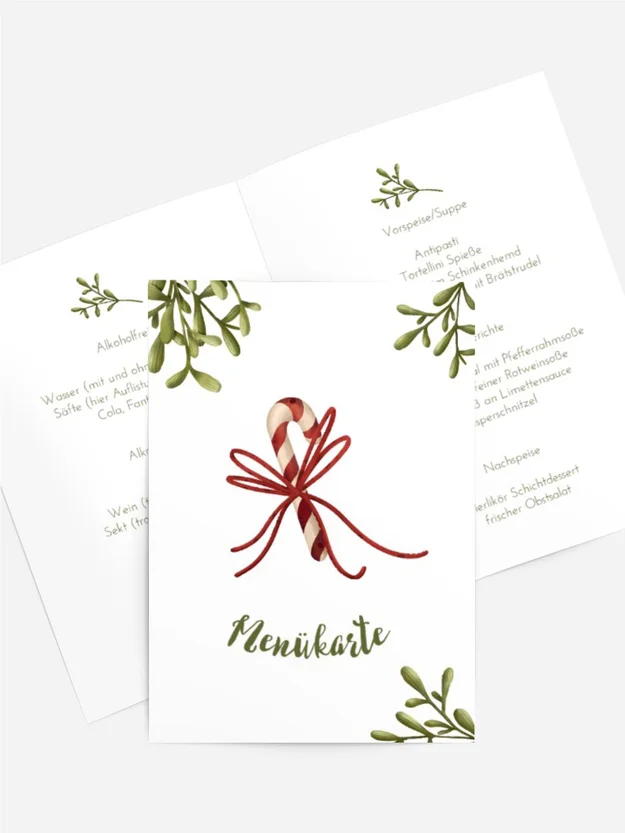 Menükarte Weihnachten Weihnachtsglocken