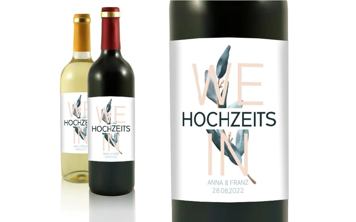 Hochzeit Flaschenetiketten Parallele zur Liebe
