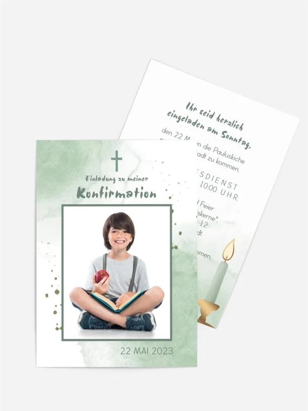 Einladungskarte Konfirmation Kerzenschein