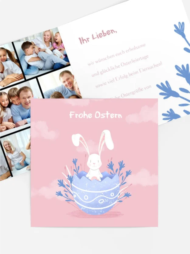 Osterkarte Lavendelhase