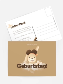 Geburtstagseinladung Hase albert herum