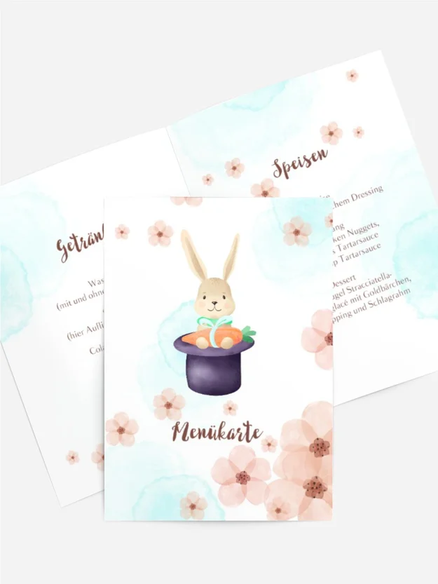 Menükarte Geburtstag Hasenzauber