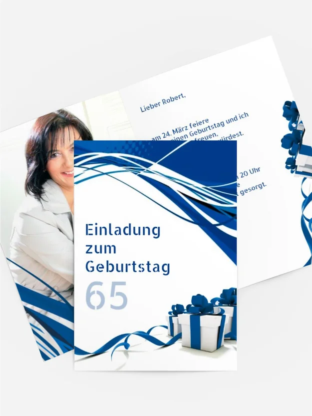Geburtstagseinladung Schleifenband Foto 65
