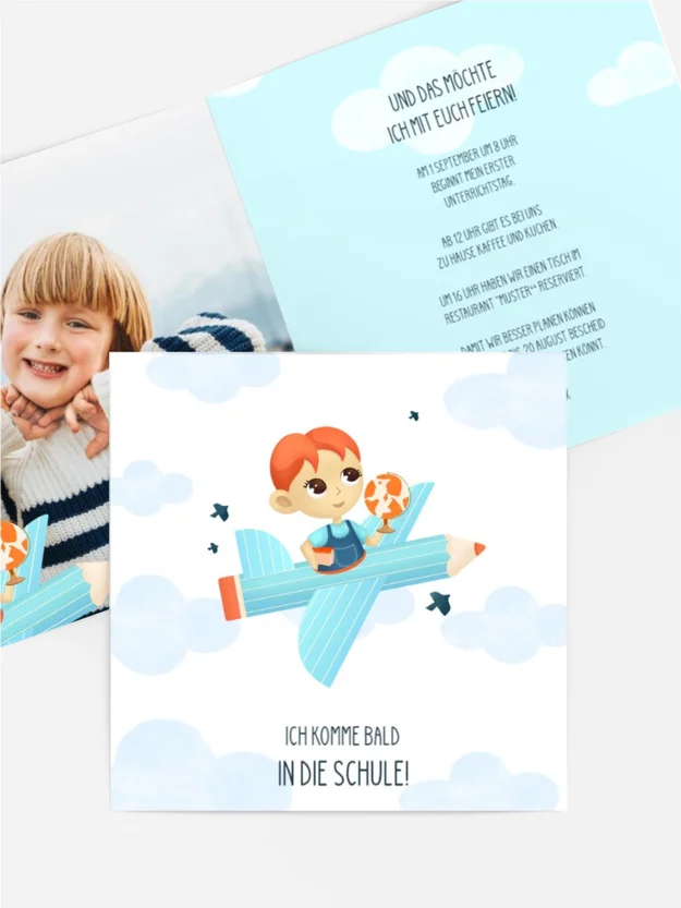 Einladungskarte Einschulung Überflieger Einladungskarte Einschulung Überflieger