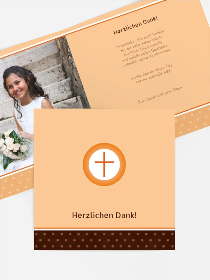Konfirmation Dankeskarte Kreuzhostie Konfirmation Dankeskarte Kreuzhostie