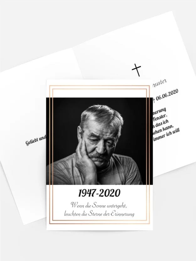 Sterbebildkarte Im Goldenen Gedenken