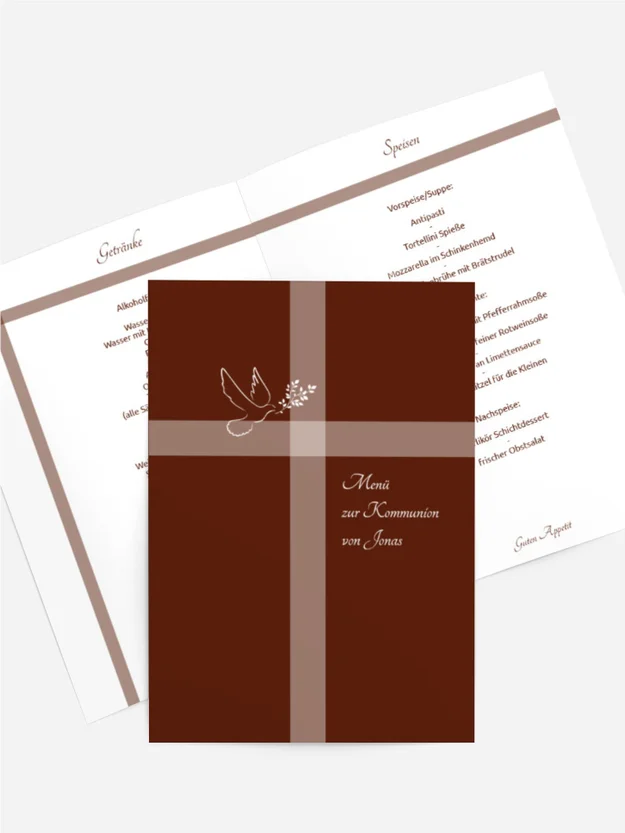 Menükarte zur Kommunion Glaubensbote
