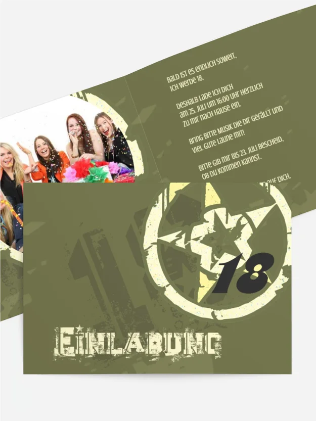 Einladungskarte zum Geburtstag star style 18 Foto