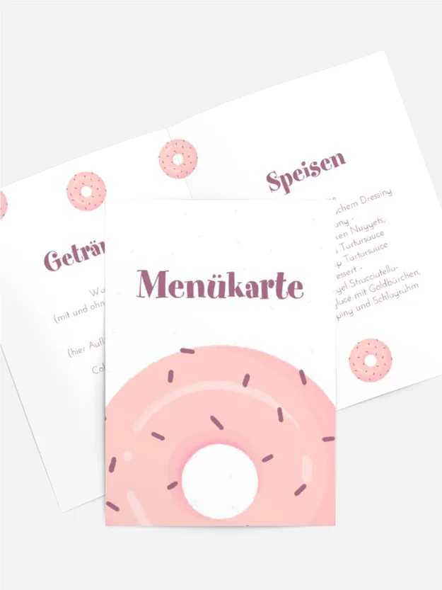 Menükarte Geburtstag Süßer Donut