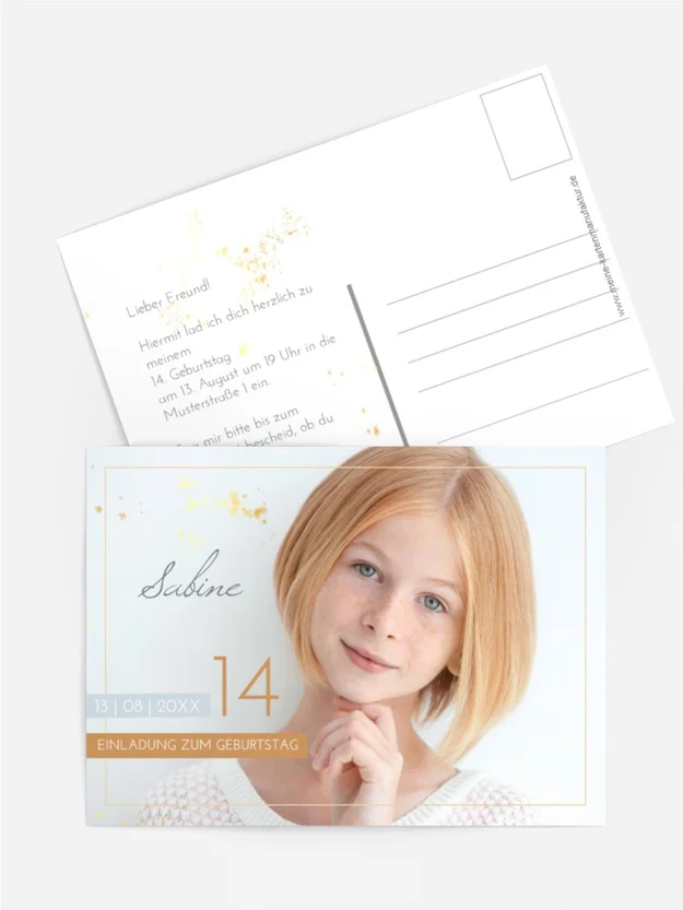 Geburtstagseinladung Quadratrahmen