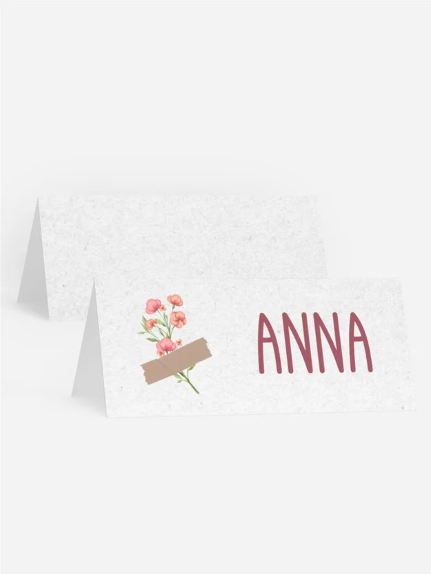 Tischkarte Firmung Junge Blume