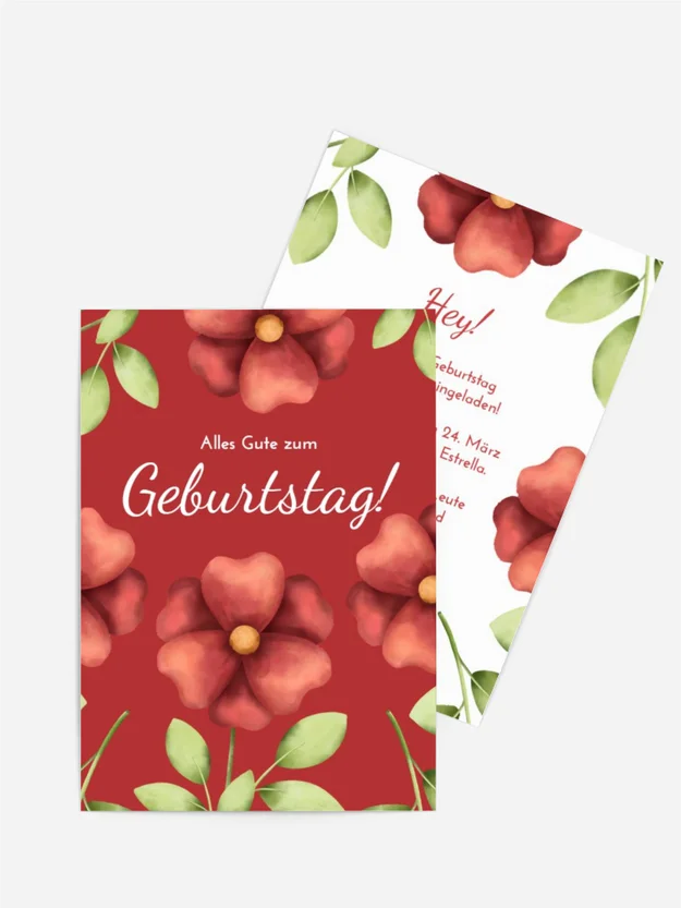 Geburtstagseinladung Schöne Blumen