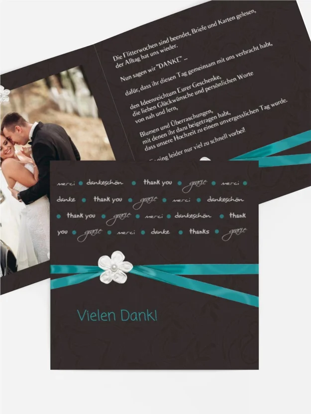 Dankeskarte Hochzeit "Sanfte Blüte"