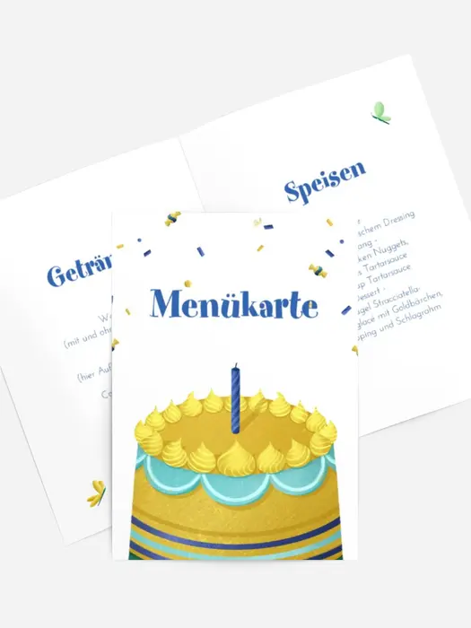 Menükarte Geburtstag Appetitlicher Kuchen