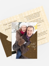 Grußkarte zu Weihnachten Privat Holzkaro