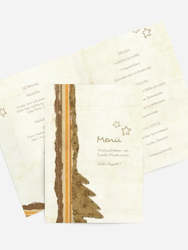 Weihnachts Menükarte Stoffbaum Weihnachts Menükarte Stoffbaum
