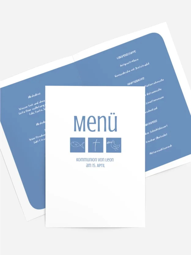 Menükarte Kommunion Triple Menükarte Kommunion Triple
