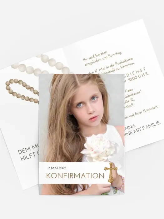 Einladungskarte Konfirmation Heilige Halskette