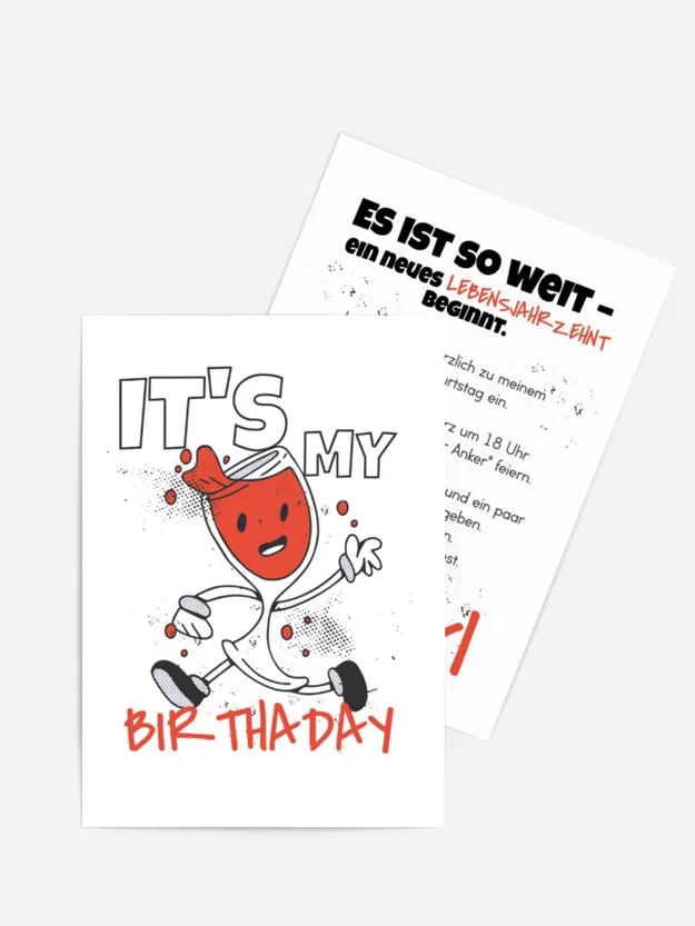 Geburtstagseinladung Betrunken glas