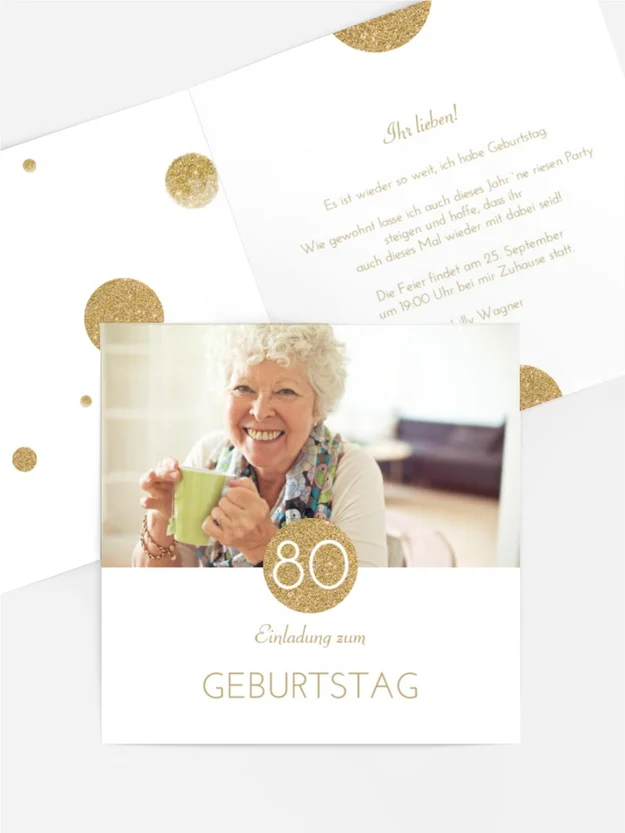 Geburtstagseinladung Goldene Münze