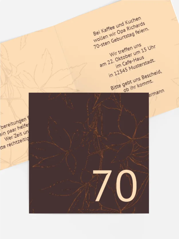 Geburtstagseinladung Herbst 70