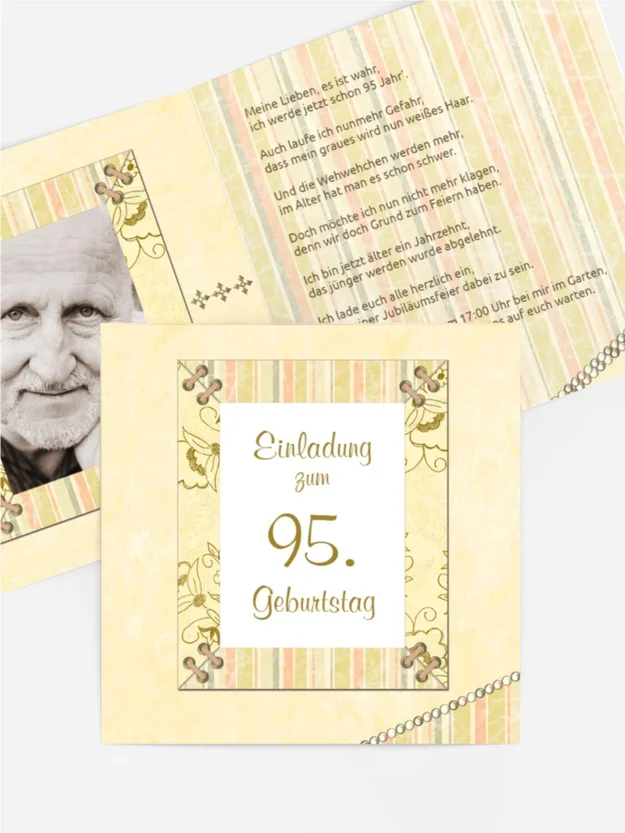 Geburtstagseinladungskarte Nostalgie 95 Foto