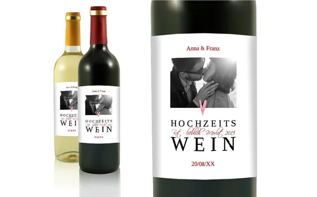 Hochzeit Flaschenetiketten Warme Erinnerungen