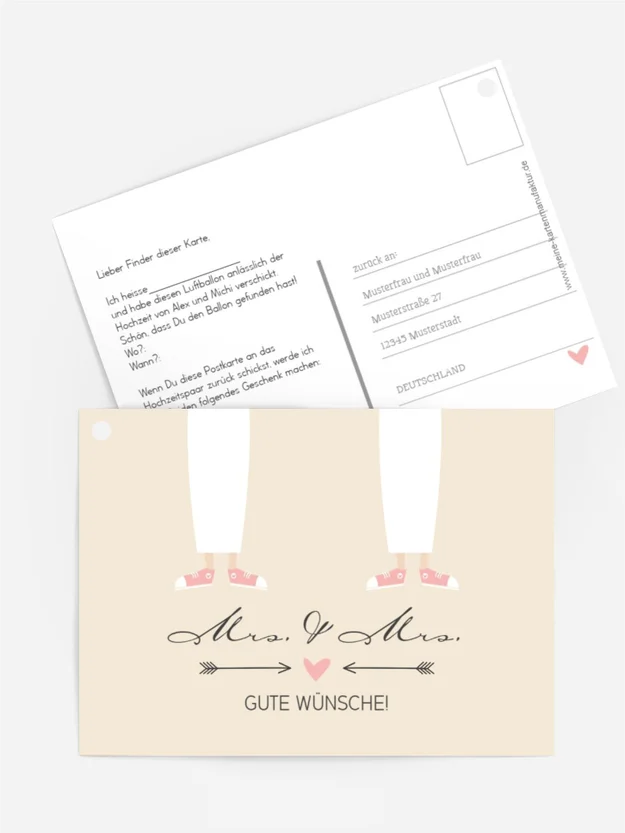 Ballonkarte zur Hochzeit Pärchen - Frauen