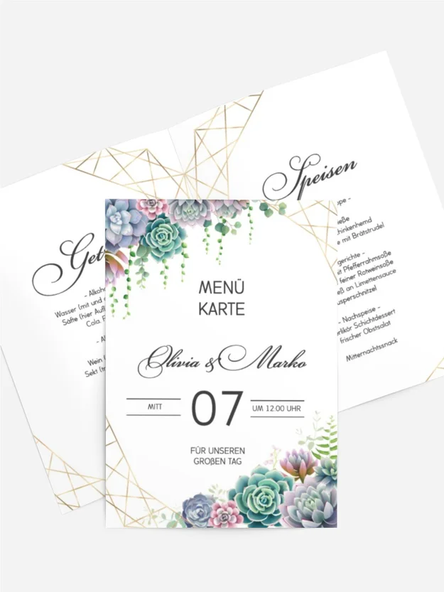 Menükarte Florale Geometrie