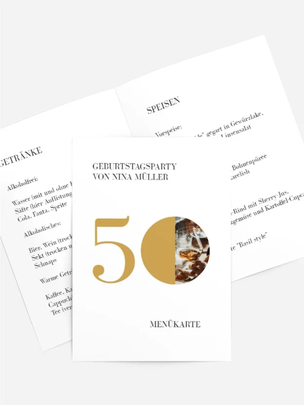 Menükarte Geburtstag Halbmond