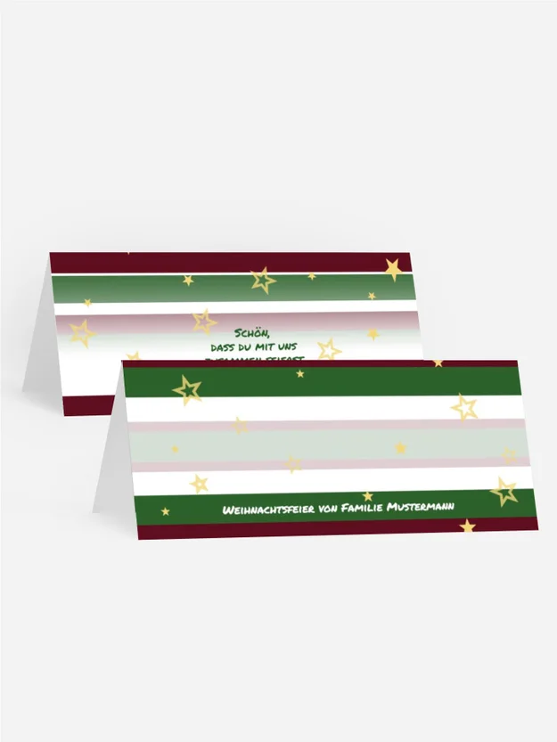 Weihnachtstischkarte Privat American Style