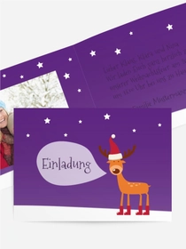Fotoweihnachtseinladung Rentier