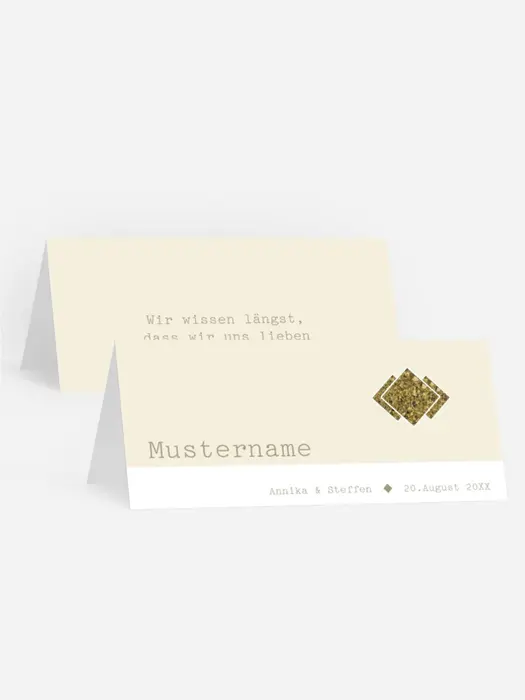 Tischkarte Glitzerschrift