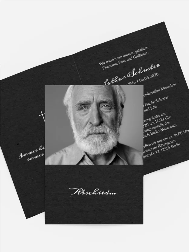 Trauerkarte Stilvoll & Edler Abschied