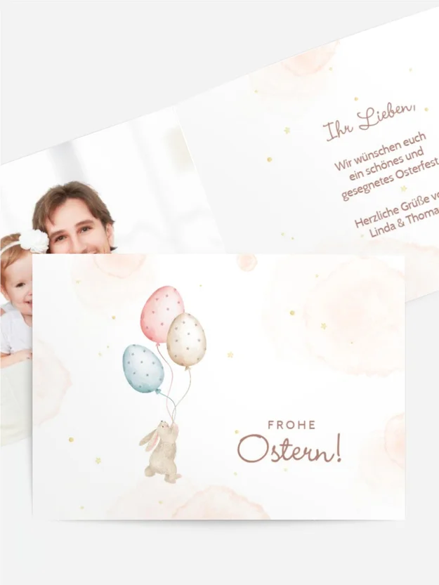 Osterkarte Eierballons