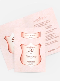 Geburtstagseinladung 50 label
