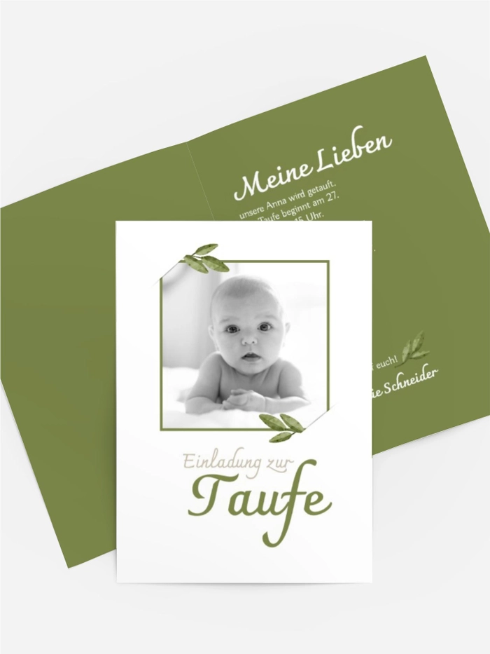 Einladungskarte Taufe Heilige Augen