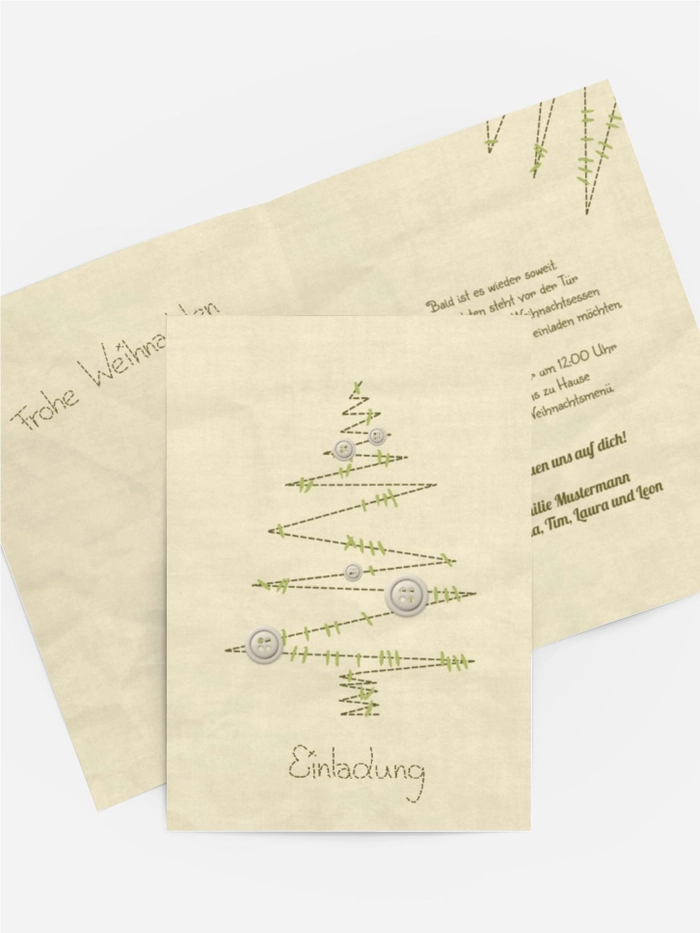 Einladung Weihnachten Privat Nahtbaum