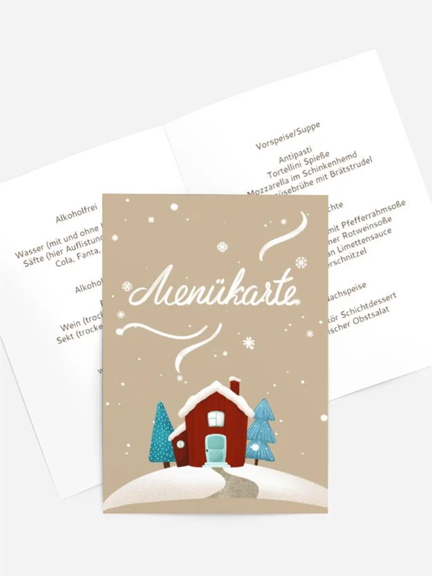 Menükarte Weihnachten Weihnachtshaus