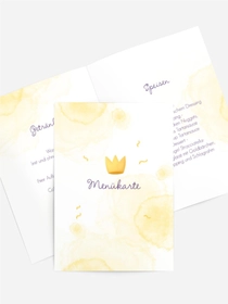 Menükarte Geburtstag Prinzessinnenspaß